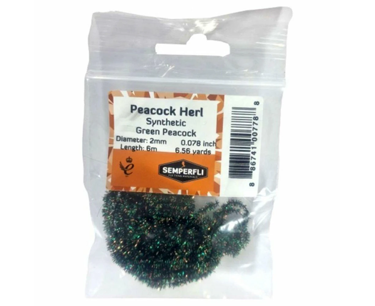 Semperfli Synthetic Peacock Herl Chenille 2mm Green