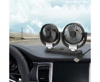 (24V)LBQ Vehicle Car Electric Cooling Fan Foldable Strong Wind Dual Head 360° Adjustable for Car Dashboard Multifunctional Accessory