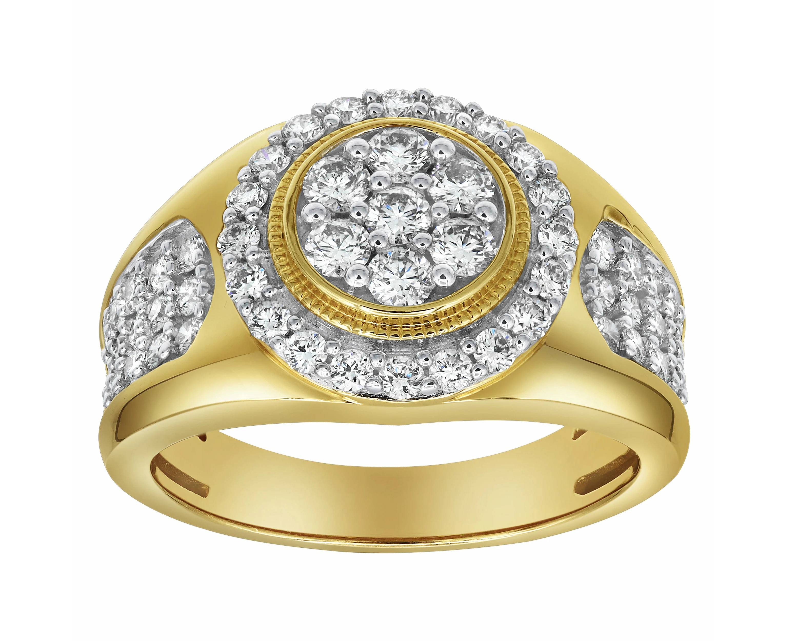 LuvMyJewelry Heavyweight Diamond 14K Yellow Gold Diamond Men Statement Ring - 1.51ct.