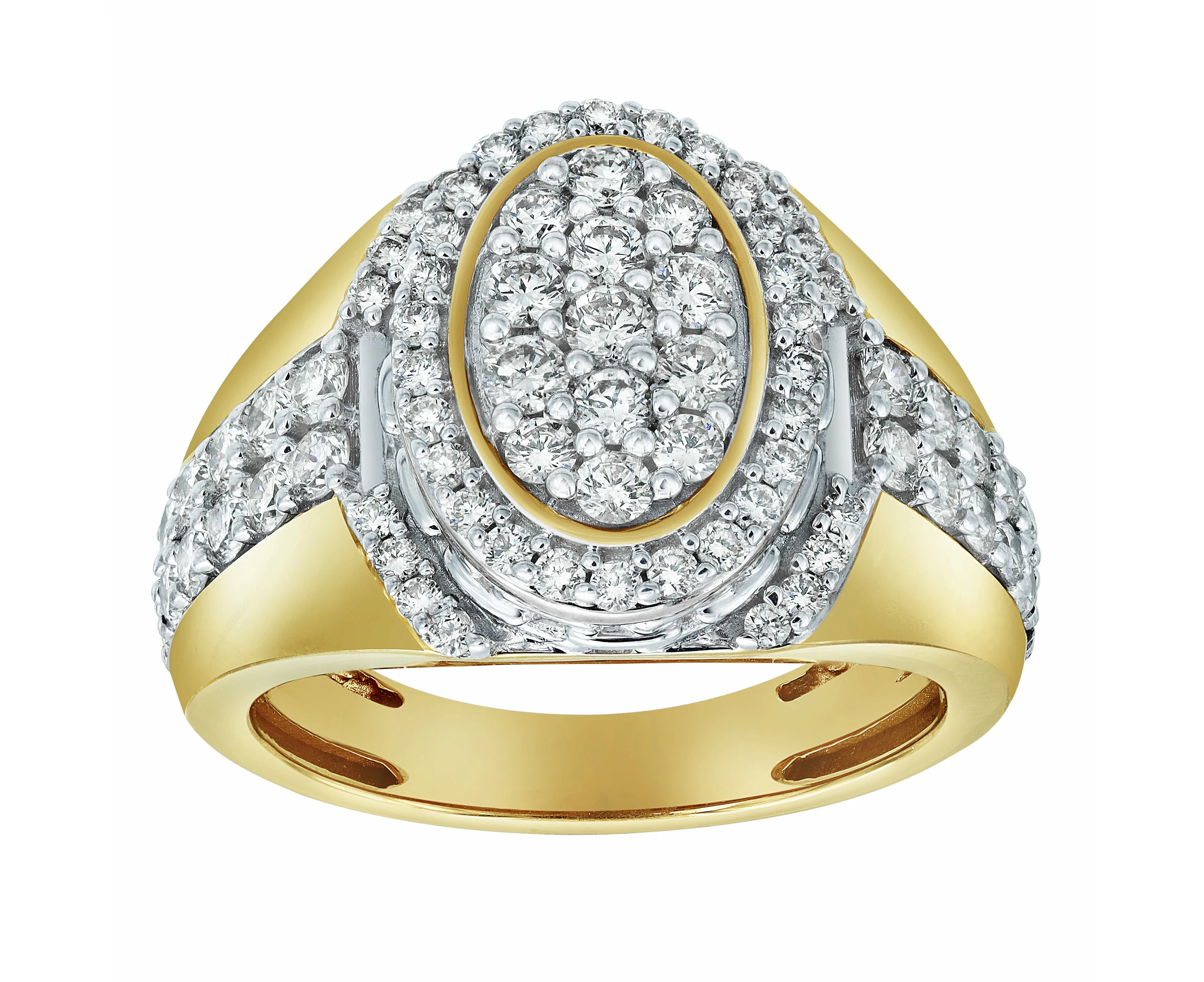 LuvMyJewelry Ice Bowl 14K Yellow Gold Diamond Men Statement Ring - 2.01ct.