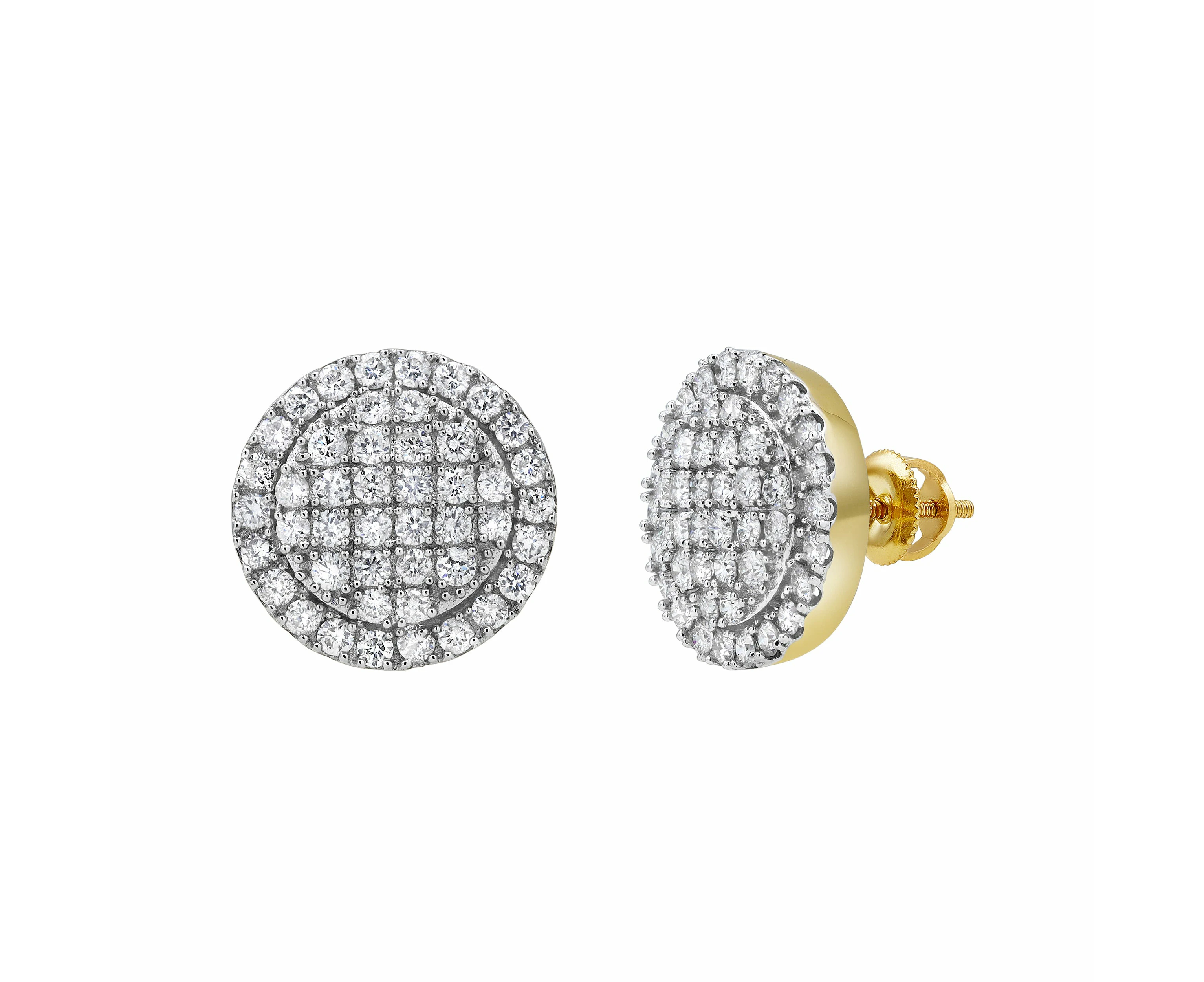 LuvMyJewelry Dulce Deluxe 14K Yellow Gold Diamond Stud Earrings - 1.68ct.