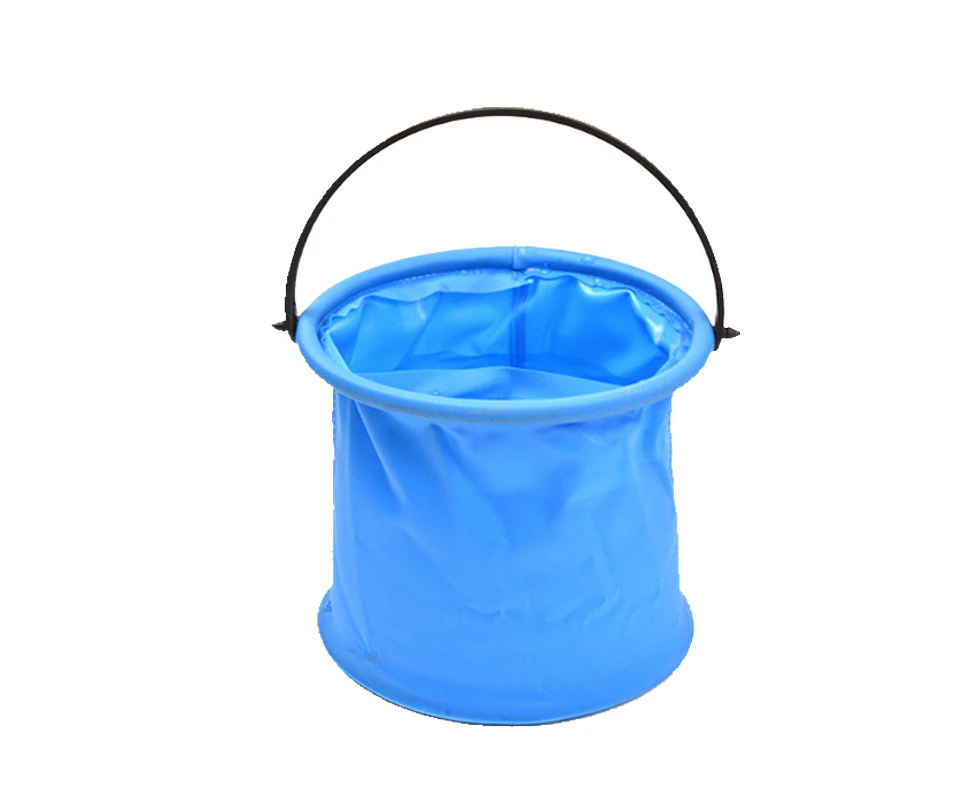 Beach Sand Play Bucket Toy Folding Collapsible Bucket Gardening Tool Outdoor Sand Pool Play Tool Toy Kids Summer Favor blue