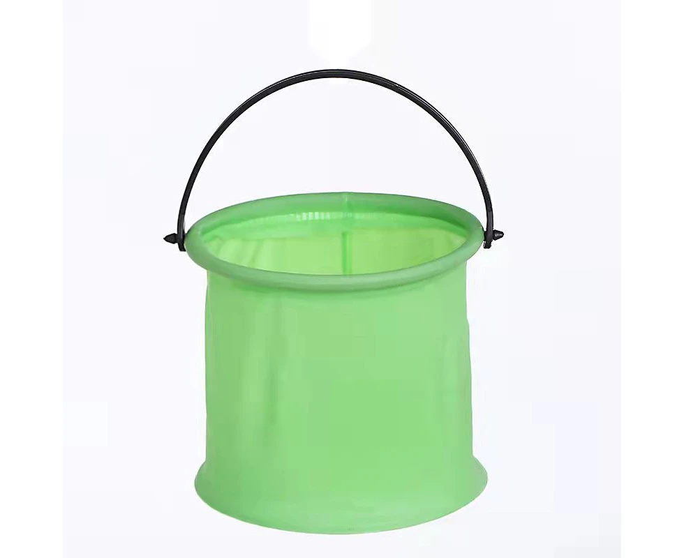 Beach Sand Play Bucket Toy Folding Collapsible Bucket Gardening Tool Outdoor Sand Pool Play Tool Toy Kids Summer Favor green