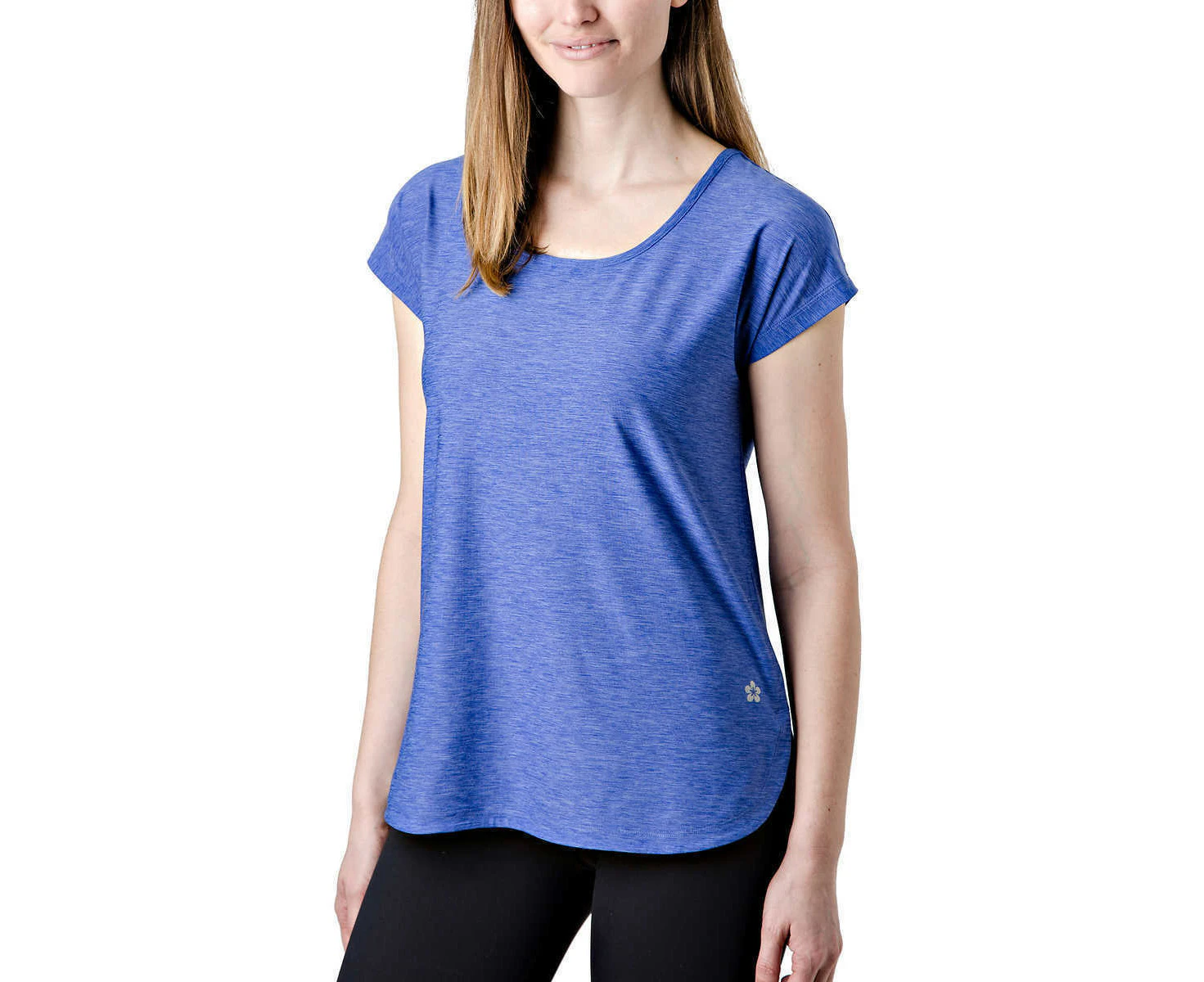 TUFF Women's Active Yoga Keyhole Tee, 94% Polyester/6% Elastane - Blue