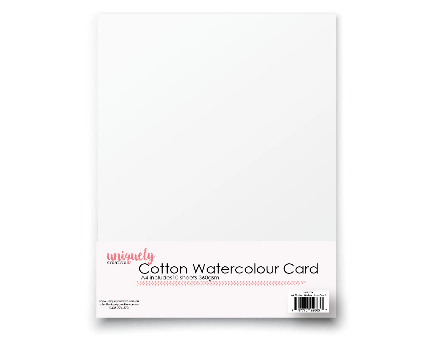 Uniquely Creative A4 Cotton Watercolour Card 360gsm X 10 Sheets