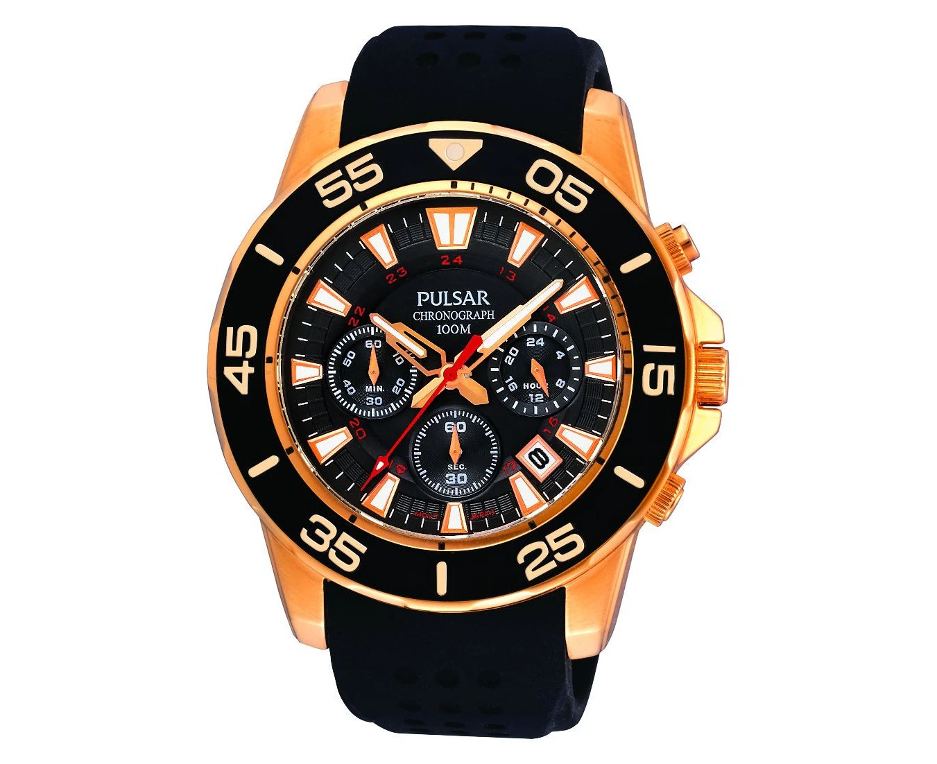 Pulsar Chronograph PT3134X1 Silicone Mens Watch