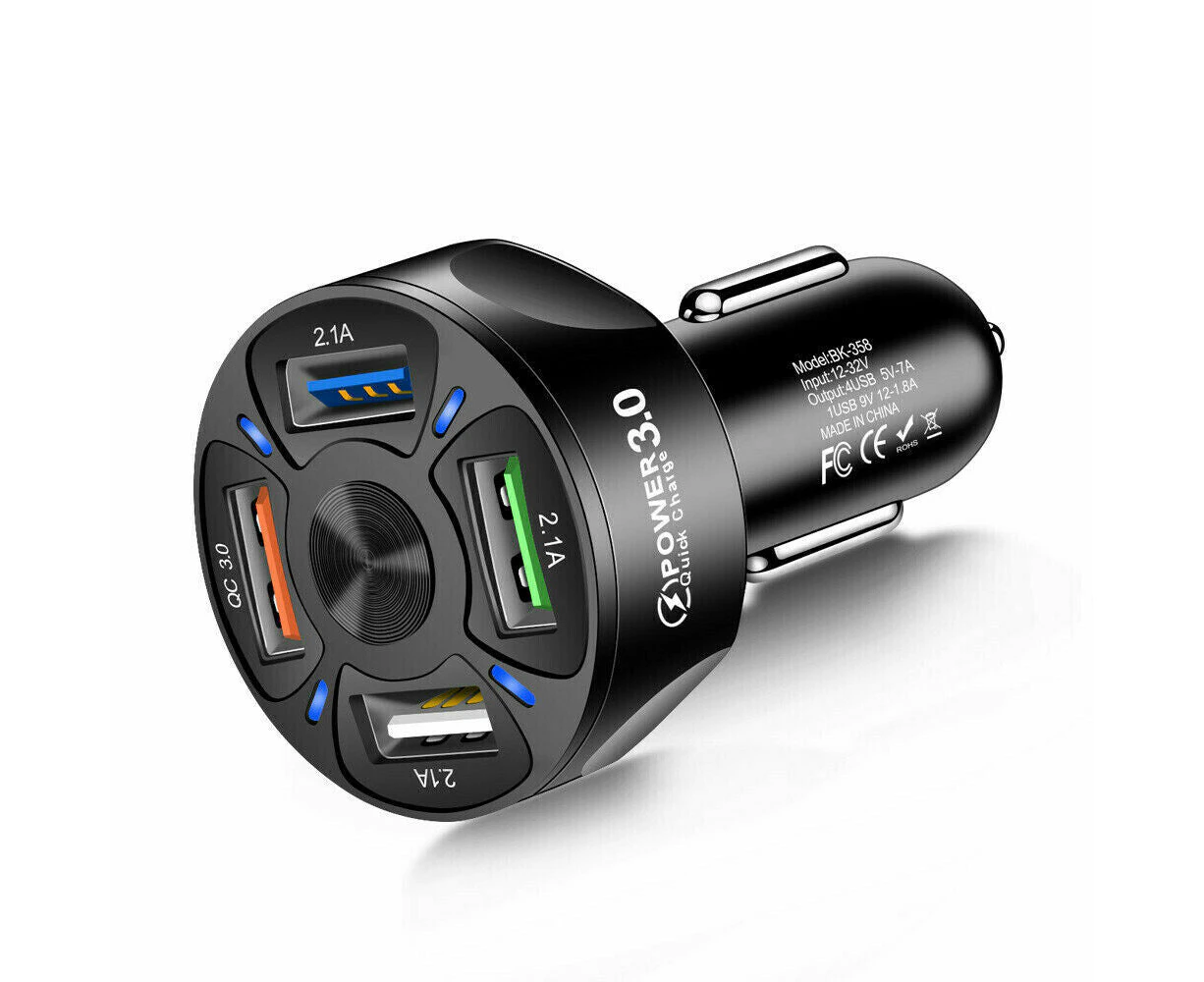 12V Car Socket Dual QC3.0 USB Ports Fast Charger Power Adapter