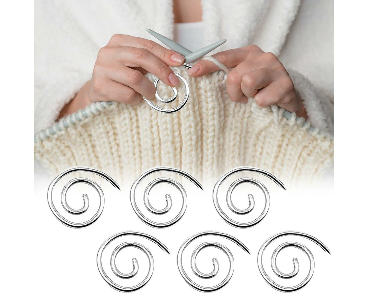 Spiral Cable Knitting Needle Stainless Steel Cable Needle Shawl Pin For Yarn Sewing Knitting Bent Tapestry Needles Spiral Cable Needle Stitch Holders