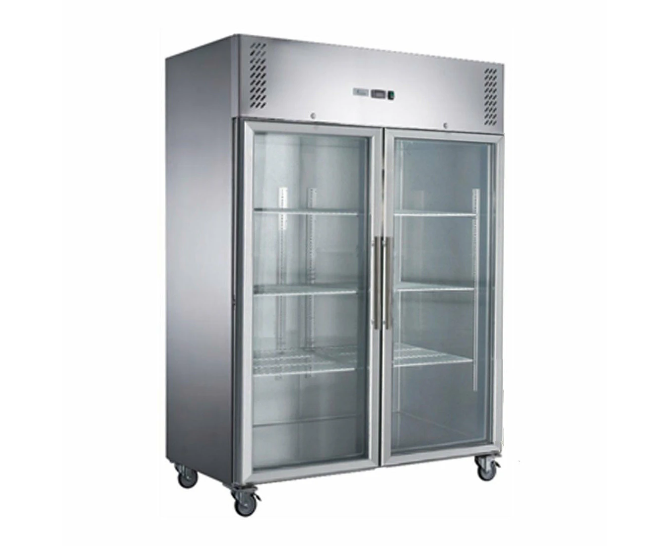 Fed X S/s Two Full Glass Door Upright Freezer Xurf1410g2v