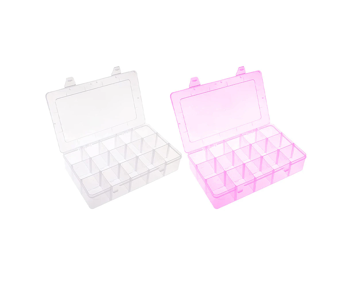 Clear Plastic Organizer Box Craft Storage Container Adjustable Dividers Bead & Jewelry Storage,24 Grids Clear Plastic Organizer Box, Craft Storage Containe