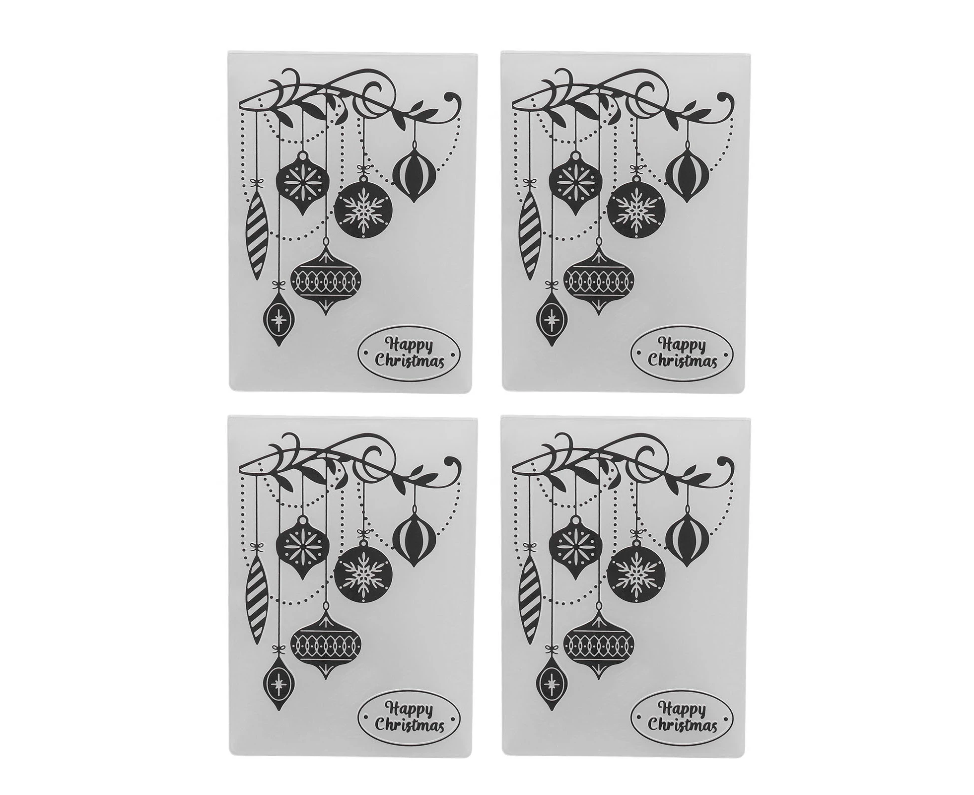 4 Pcs Embossing Template DIY Craft Plastic Embossing Folder Template for Art Craft Card Making