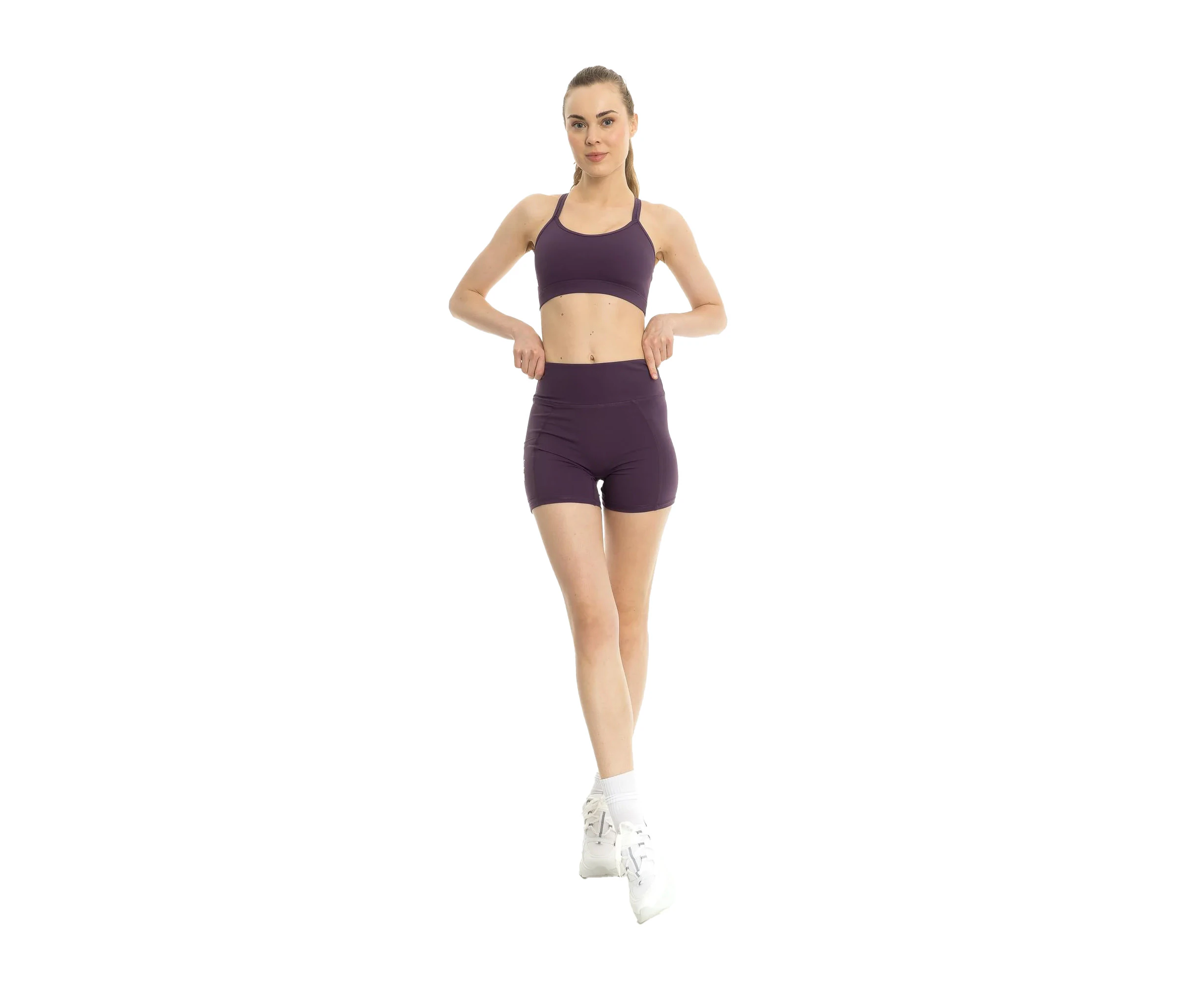 Lookus Womens Summer Pocket Sweat Shorts (Plum) - BG1563