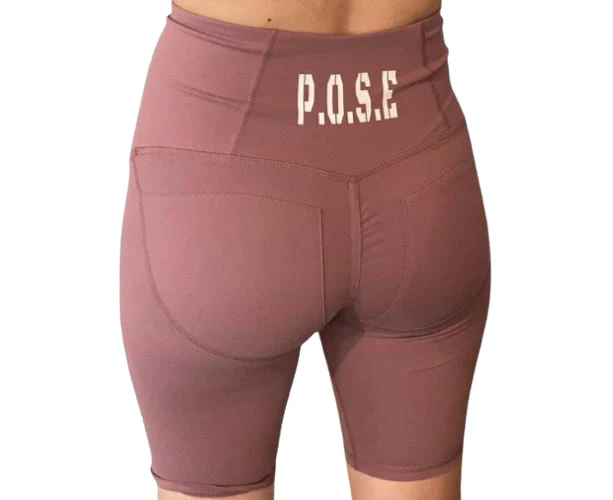 P.O.S.E Booty Contouring Bike Gym Shorts - Pink