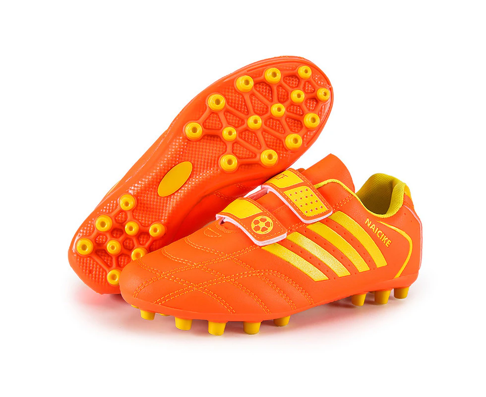 Sports Soccer Shoes Men's Cleats Training Futsal Football Boots Men Sneakers society -Orange