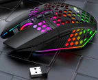 2.4G Wireless Charging RGB Gaming with Mouse 8-button-Black