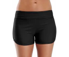 Womens Swim Boardshorts Swimming Shorts-Black1