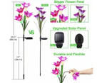 Outdoor Solar Garden Lights 8 Lily Flower Multicolor Changing Led Solar Stake Lights Garden, Patio, Garden, (Blue & Purple)