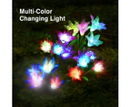 Outdoor Solar Garden Lights 8 Lily Flower Multicolor Changing Led Solar Stake Lights Garden, Patio, Garden, (Blue & Purple)