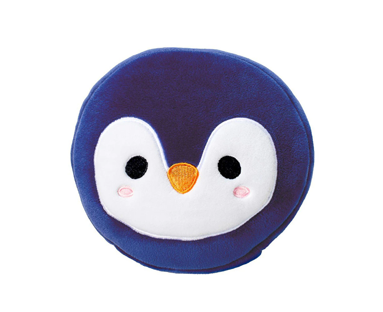 Relaxeazzz 15cm Penguin Travel Pillow w/ Eye Mask 6y+ Kids Cushion Plush