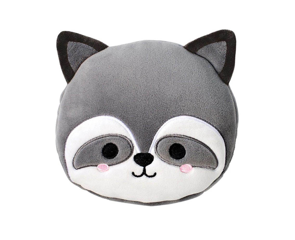 Relaxeazzz 15cm Raccoon Travel Pillow w/ Eye Mask 6y+ Kids Cushion Plush