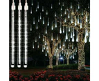 Meteor Lights Shower Lights Waterproof Led Falling Rain Lights 192 Leds 30Cm 8 Tubes Outdoor Christmas Icicle Lights Raindrop Cascade Light For High