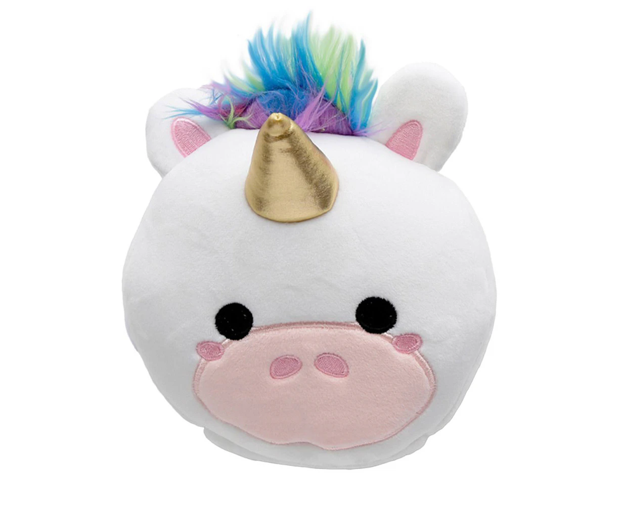 Relaxeazzz 15cm Unicorn Travel Pillow w/ Eye Mask 6y+ Kids Cushion Plush