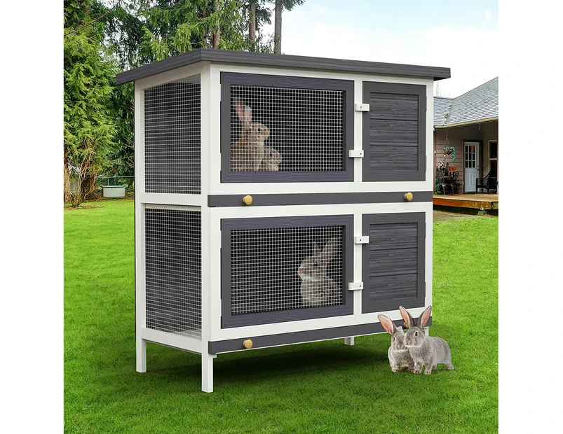 Advwin Rabbit Hutch Chicken Coop Large Run House Cage Wooden Outdoor