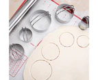 5Pcs Stainless Steel Round Cookie Cutter Set with Handle for Baking Tools