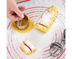 5Pcs Stainless Steel Round Cookie Cutter Set with Handle for Baking Tools