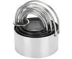 5Pcs Stainless Steel Round Cookie Cutter Set with Handle for Baking Tools