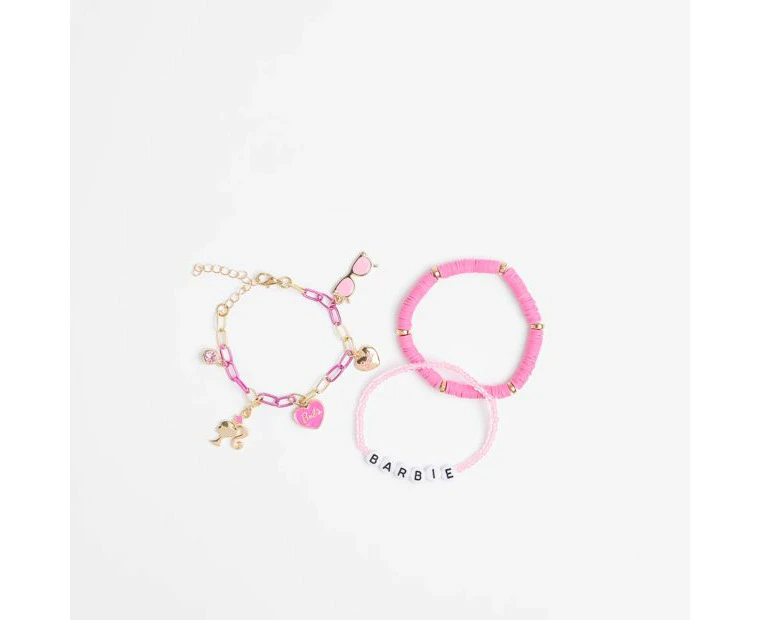 Kids Licensed Barbie 3 Pack Bracelet Set