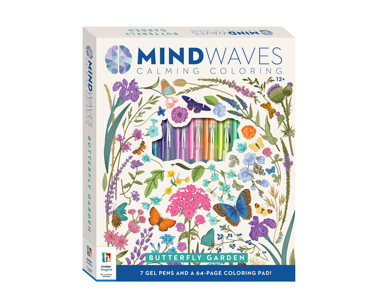 Mindwaves Butterfly Garden Kids/Family Calming Tranquility Colouring/Drawing Kit