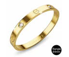 Carrie Stainless Steel Bangle in Gold - 64mm