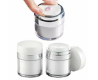 Set of 2 Pcs Travel Empty Pump Press Vacuum Cream Bottle Jars