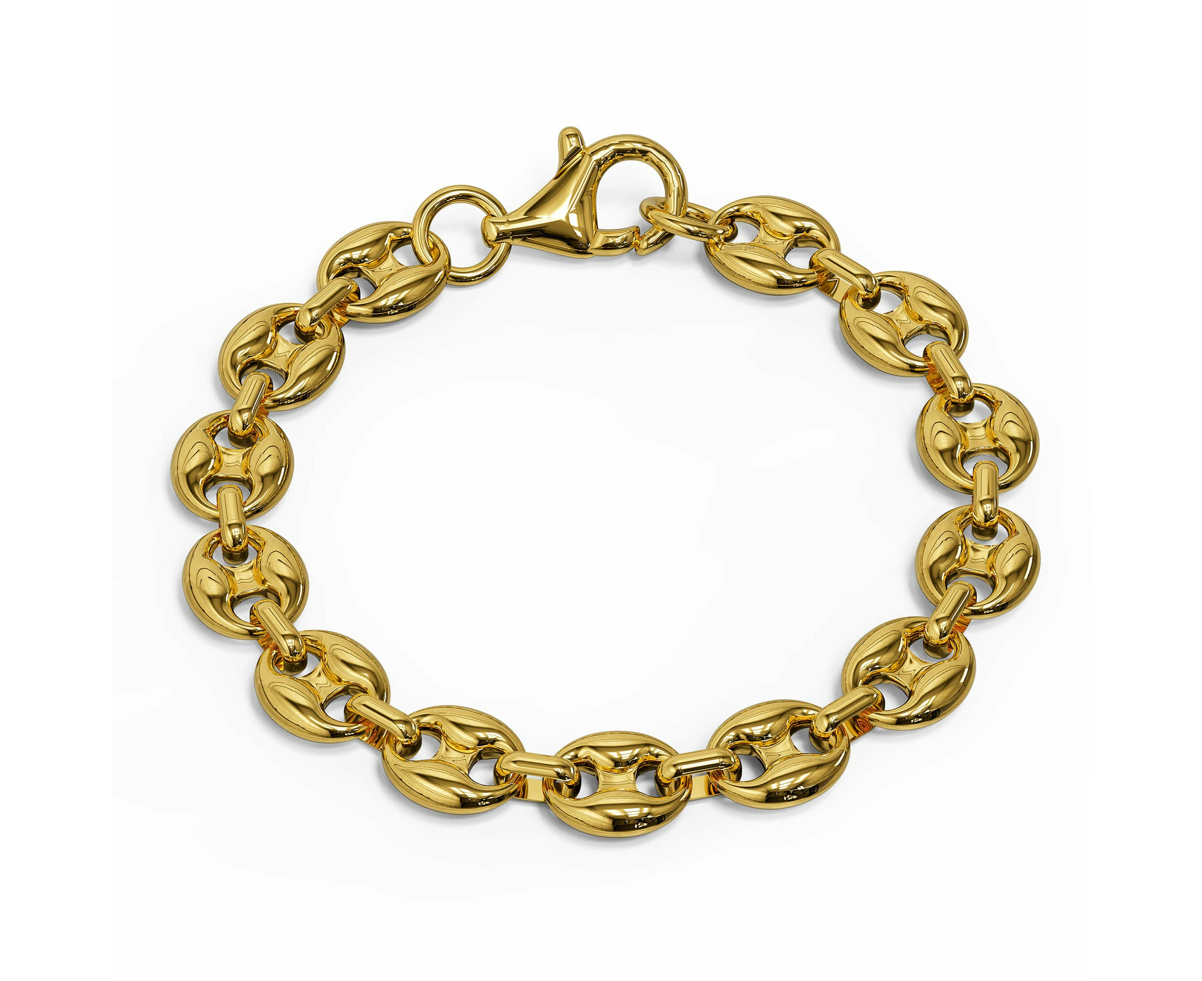 Interlocking Anchor Link Bracelet in Gold - 11mm