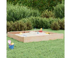 vidaXL Sandbox with Seats Square Solid Wood Pine