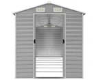 Garden Shed Light Grey 191x640x198 cm Galvanised Steel