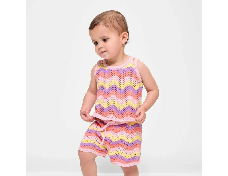 Target Baby Organic Cotton Knit Top & Shorts 2 Piece Set