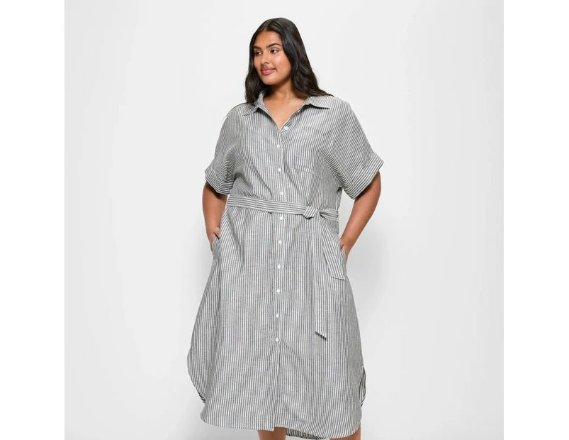 Target Plus Size Linen Blend Shirt Dress