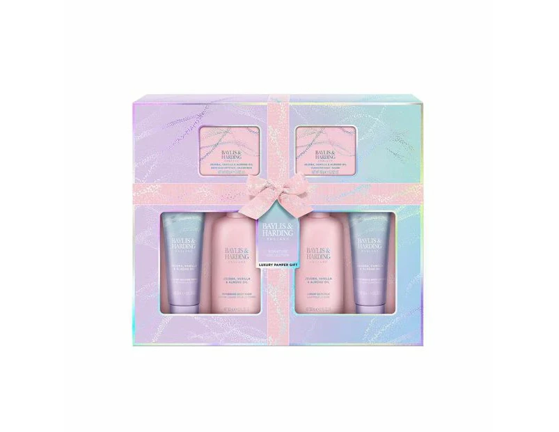 Baylis & Harding 6 Piece Signature Collection Luxury Pamper Gift - Jojoba, Vanilla & Almond Oil