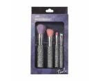 4 Piece Makeup Brush Set, Glitter - OXX Cosmetics