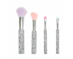 4 Piece Makeup Brush Set, Glitter - OXX Cosmetics