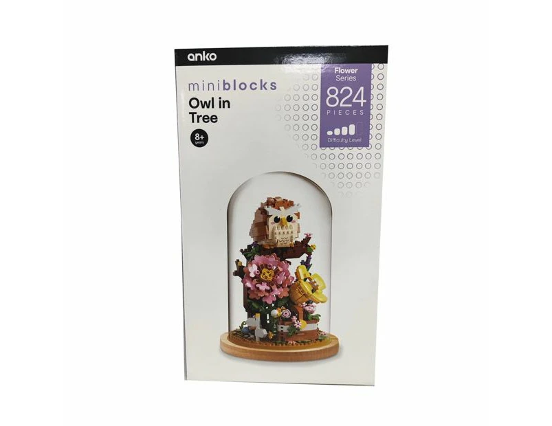 Mini Blocks Flower Series, 824 Piece : Owl in Tree - Anko