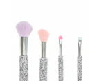 4 Piece Makeup Brush Set, Glitter - OXX Cosmetics