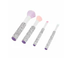 4 Piece Makeup Brush Set, Glitter - OXX Cosmetics