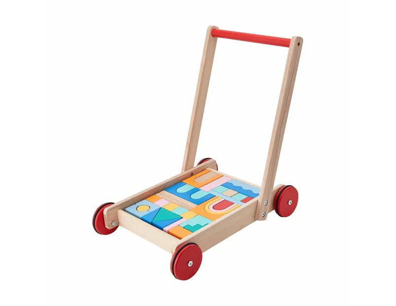 Wooden Blocks Wagon, 34 Piece Set - Anko