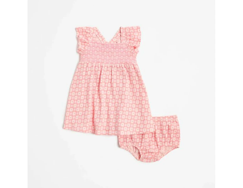 Target Baby Organic Cotton Textured Jersey Dress and Bloomer 2 Piece Set