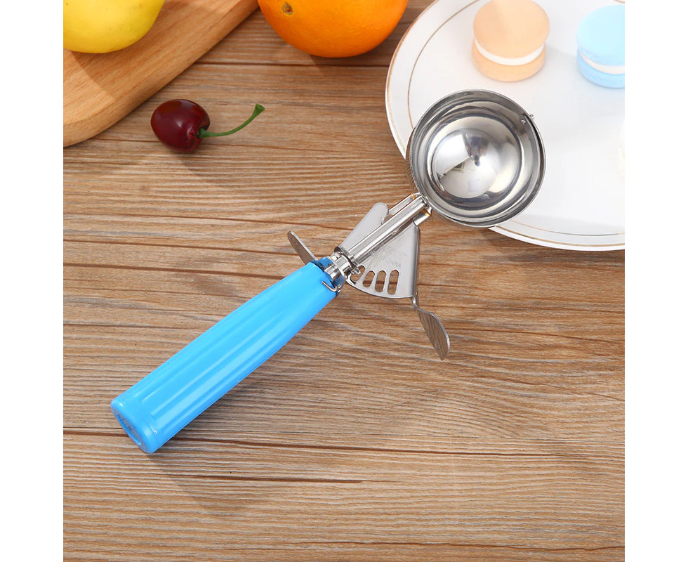 Kitchen Ice Cream Mash Potato Ball Scoop Stainless Steel Fruit Ice Ball Spoon Ice Cream Ball Scoop Kitchen Ice Cream Home Cake blue