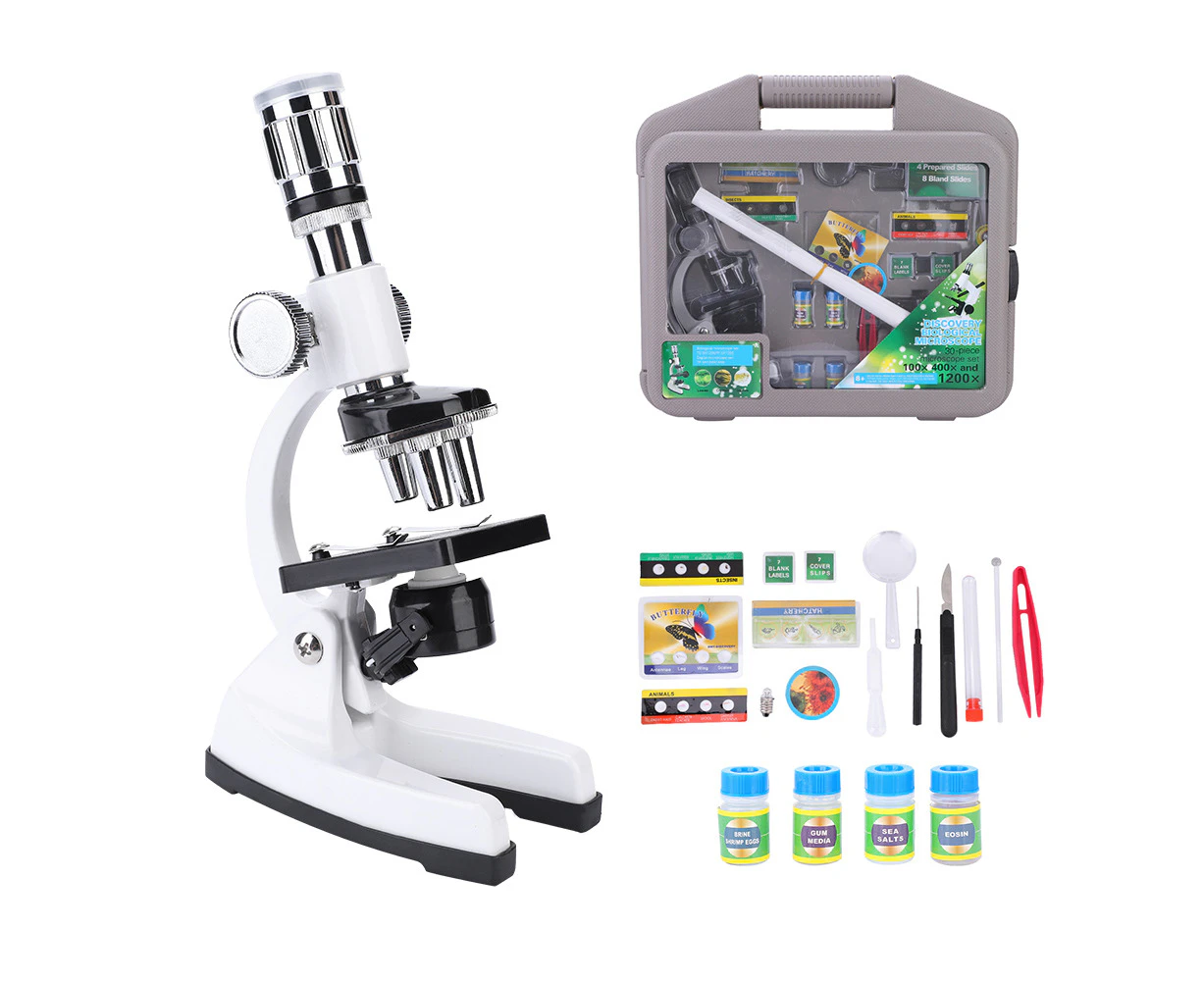 Kids Student Children Biological Microscope 1200X Magnification With Accessories Set