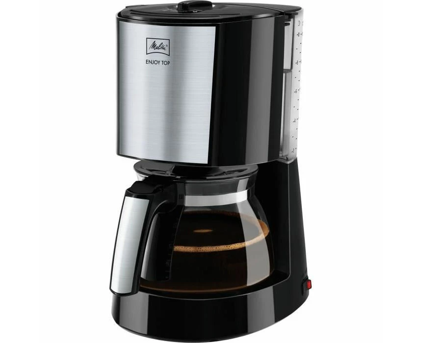 Melitta 1017-04 Enjoy Ii Glass Top Filter Coffee Machine, Black/Stainless Steel